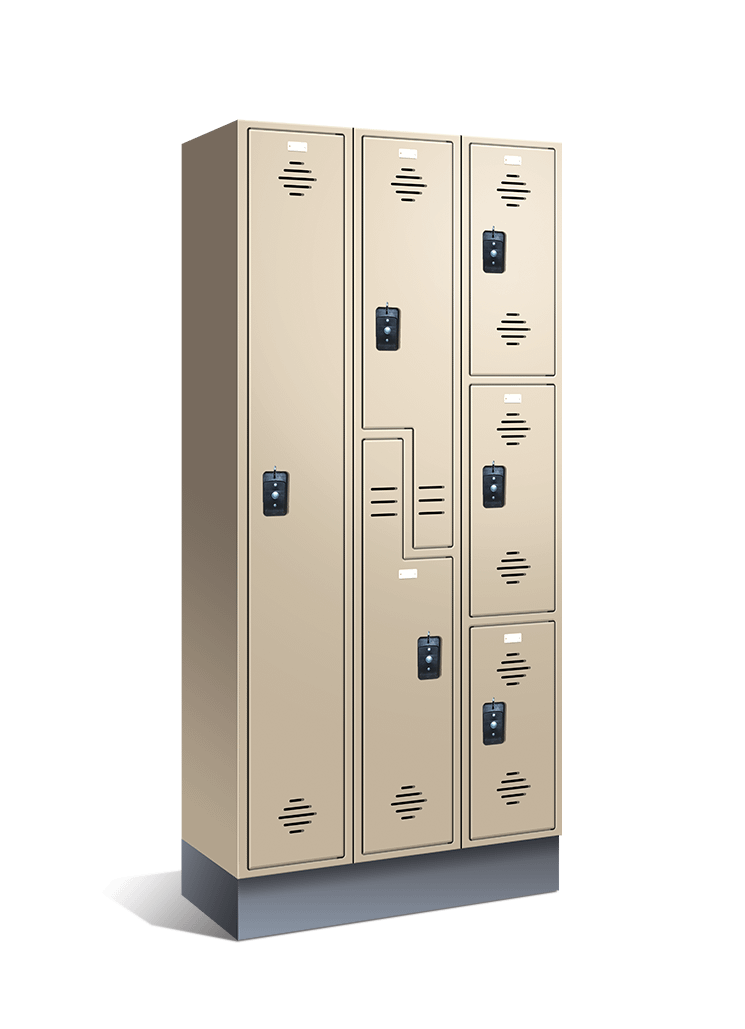 Metal Storage Locker Blue 3 Doors Lockable Steel Cabinet Lockers 66'' X 12” X12“ for​​​ Employees/School/Gym/Home/Office/Industrial Lockers 