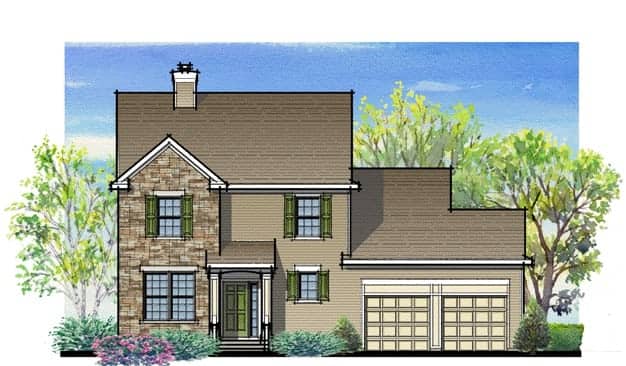 Plan A traditional Classic Front of House Drawing