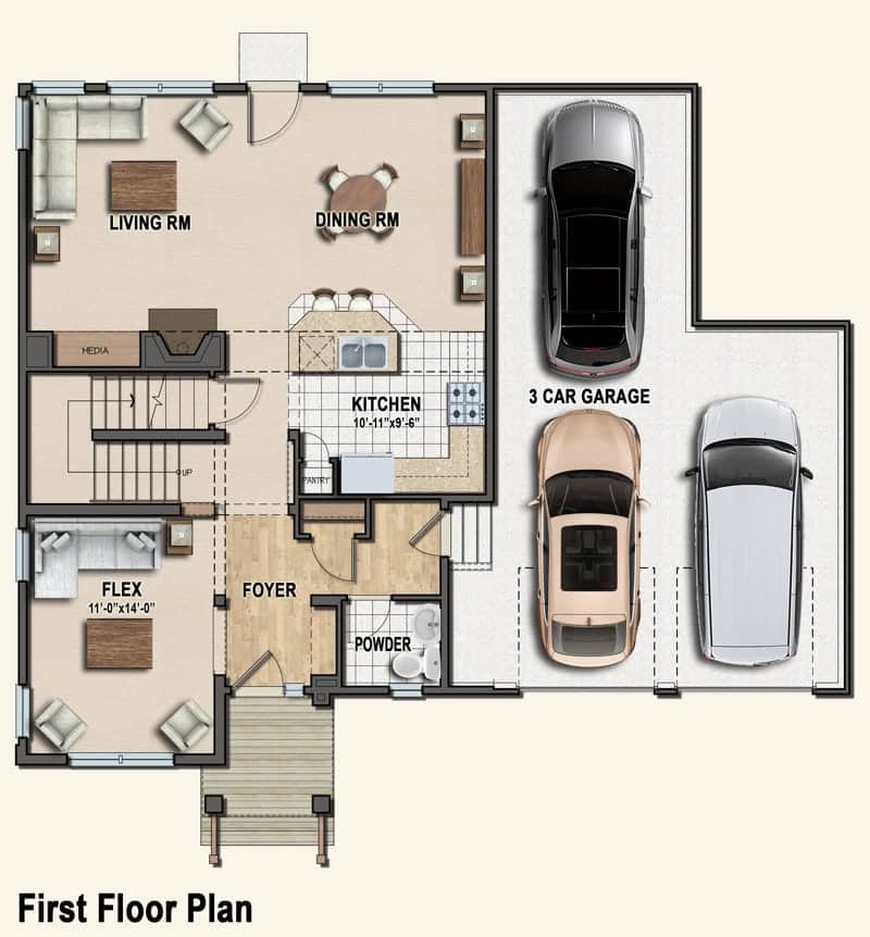 First floor plan for riverview estates west traditional home A