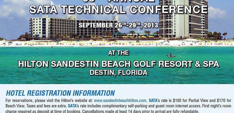 33rd Annual SATA Technical Conference is coming up on September 26th –29th