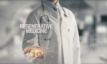 Doctor holding in hand Regenerative Medicine Infographic