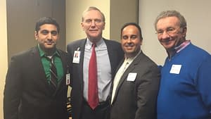 (L to R) Raj Patel, Northwestern College Radiologic Technology Instructor/Clinical Coordinator; Advocate Lutheran General Hospital President Richard Floyd; and Northwestern College's COO Dimitrios Kriaras and President, Lawrence Schumacher. 