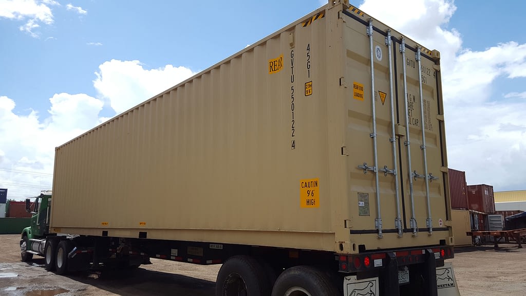 TRS Containers can fabricate a used double door shipping storage container by installing additional doors