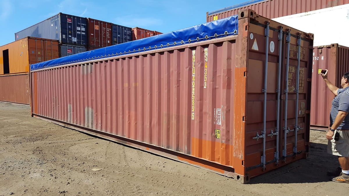 TRS stocks 40ft removable canvas opentop shipping containers for rent