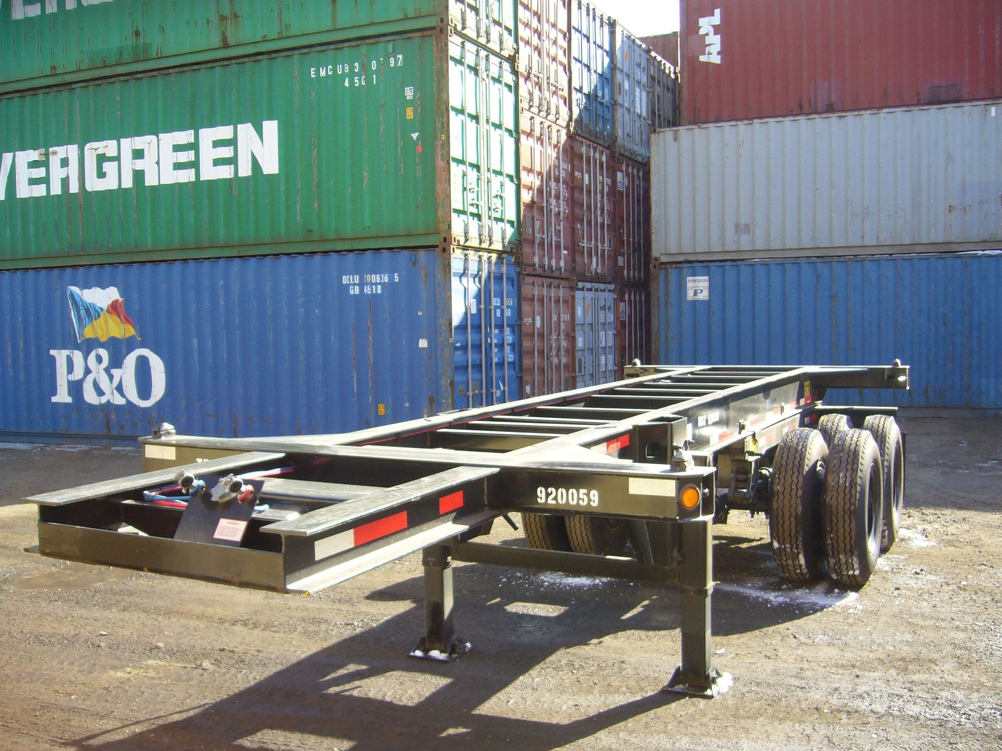 TRS sells rents modifies repairs ISO intermodal chassis: 20 foot, 40 foot, 45 foot long extendables
