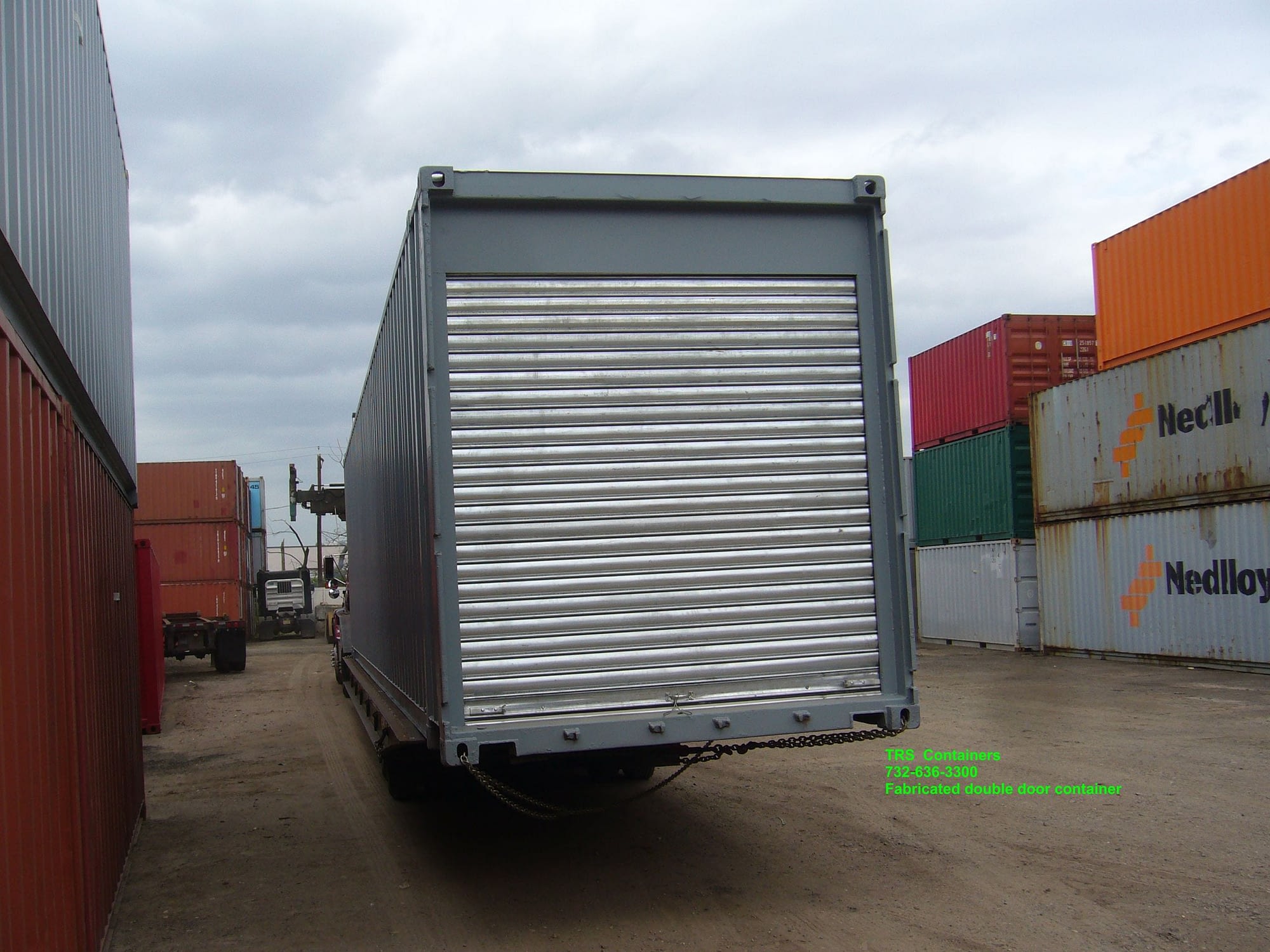 TRS Containers removes swing doors, welds in plate and installs roll up doors
