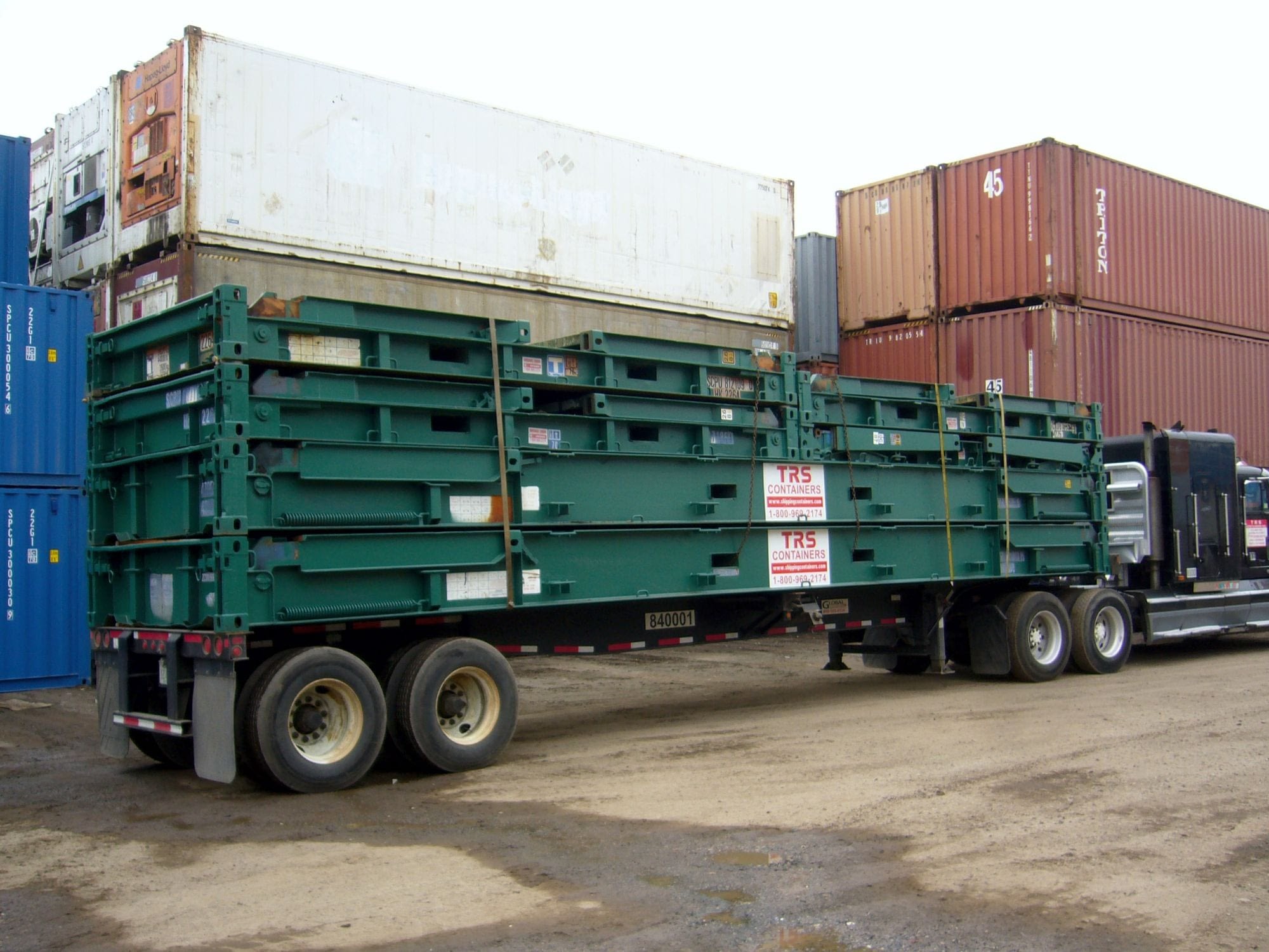 TRS sells and rents flatracks for domestic use and export