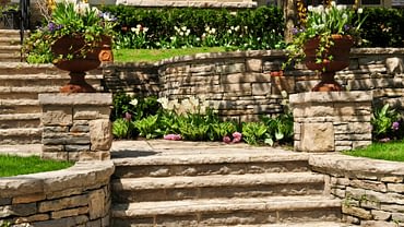 Stone steps and retaining walls