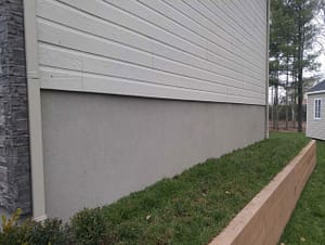 acrylic stucco foundation on house