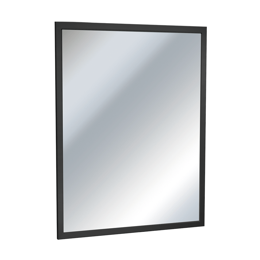 Matte Black Stainless Steel Inter-Lok Angle Frame Mirror - 0600-41 