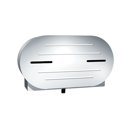 ASI 0040 Dispensador de papel higiénico doble montado en superficie, rollo  jumbo de 9 pulgadas
