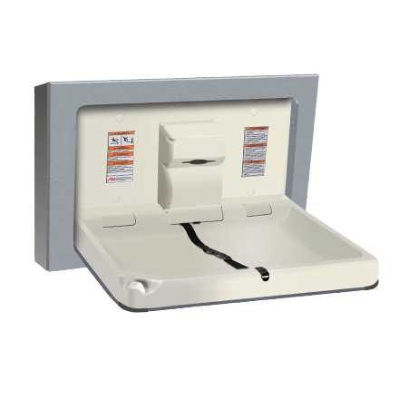 Horizontal baby changing clearance unit