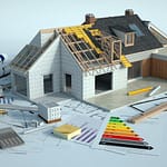 Home model with floor plans, calculator, and documents