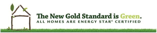 An infographic declares, "The new gold standard is green. All homes are Energy Star certified."