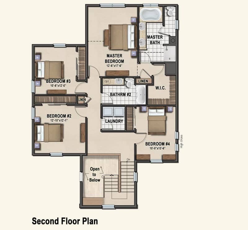 Second floor plan for riverview estates west traditional home