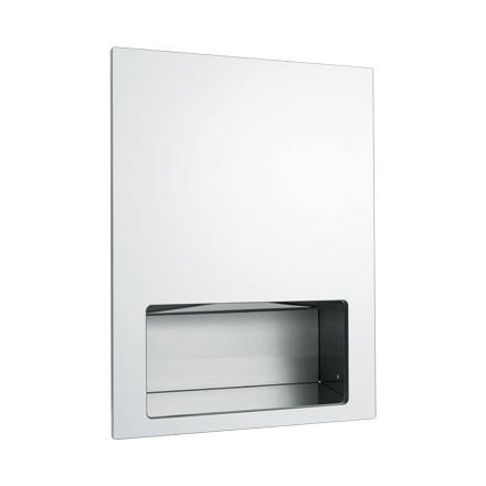 ASI 645210AC-41 Piatto™ Completely Recessed Automatic Roll Paper Towel  Dispenser – AC Powered – Matte Black Phenolic Door #ASI-645210AC-41