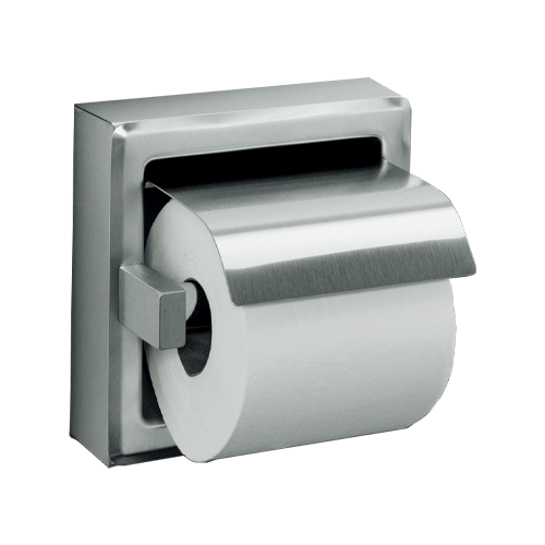 ASI 7402-HB Recessed Toilet Paper Holder with Hood, Bright Finish