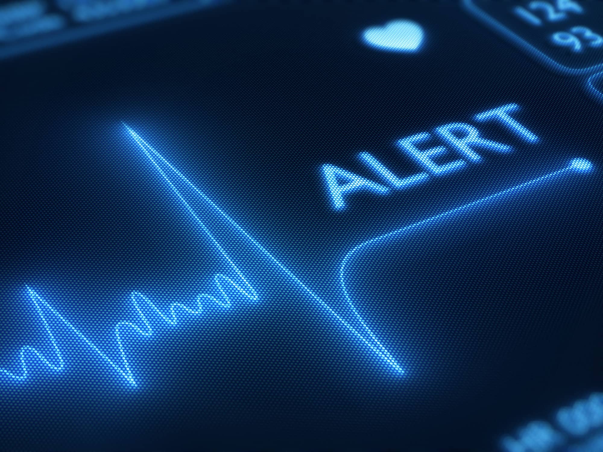 Flat line alert on heart monitor