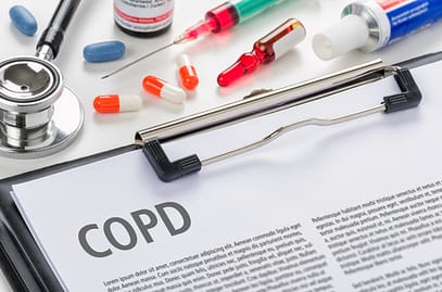 picture of clipboard with COPD on it and medication