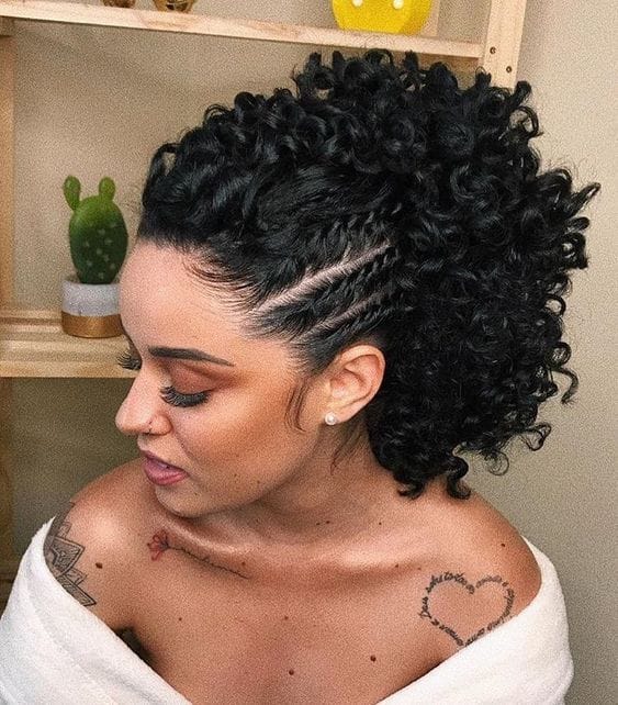 Young woman with twists and curls updo