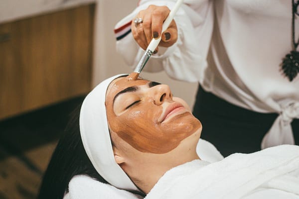 Woman having a skin treatment at a spa