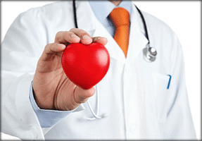 Doctor holding out plastic heart