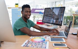 Web Designer Working On A Computer