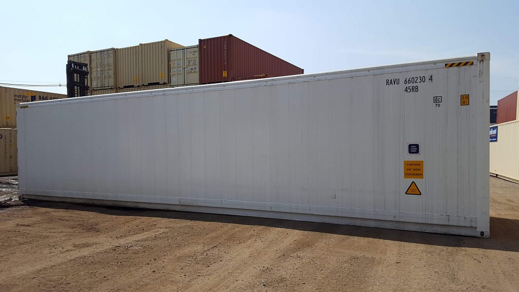 TRS Containers new running reefers are 40 feet long X 9'6' H