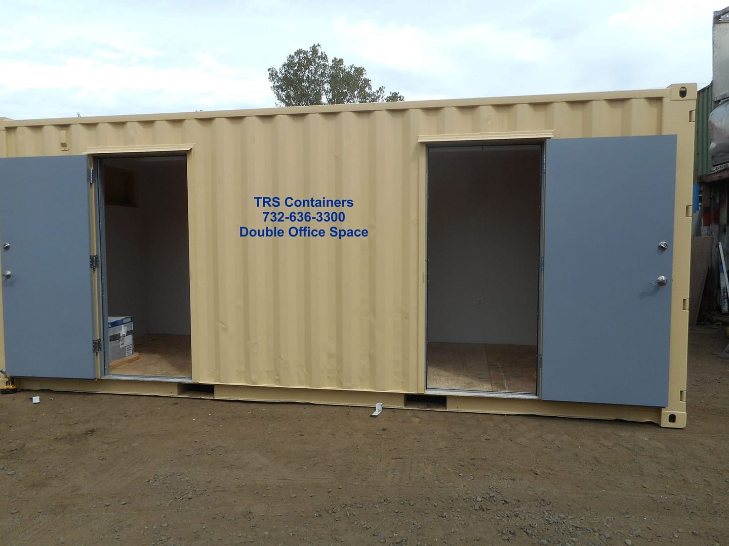 TRS fabrication work expands a containers functions with doors, electric, hvac and privacy