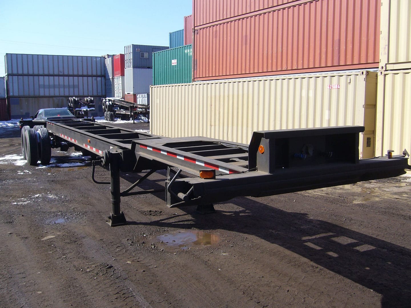 TRS Containers sells and rents new and used 40 foot long gooseneck chassis