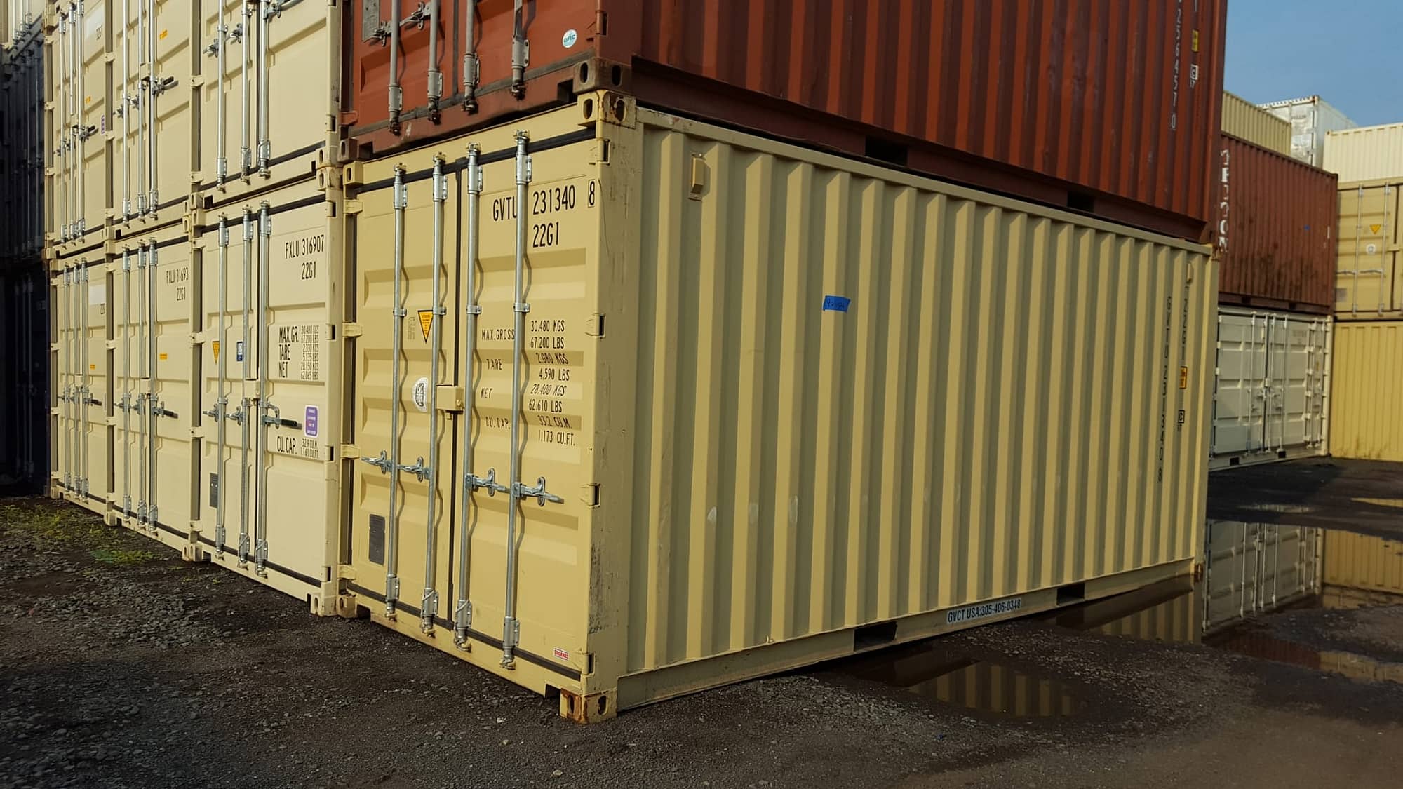 TRS Containers in new condition have lockboxes and fork pockets