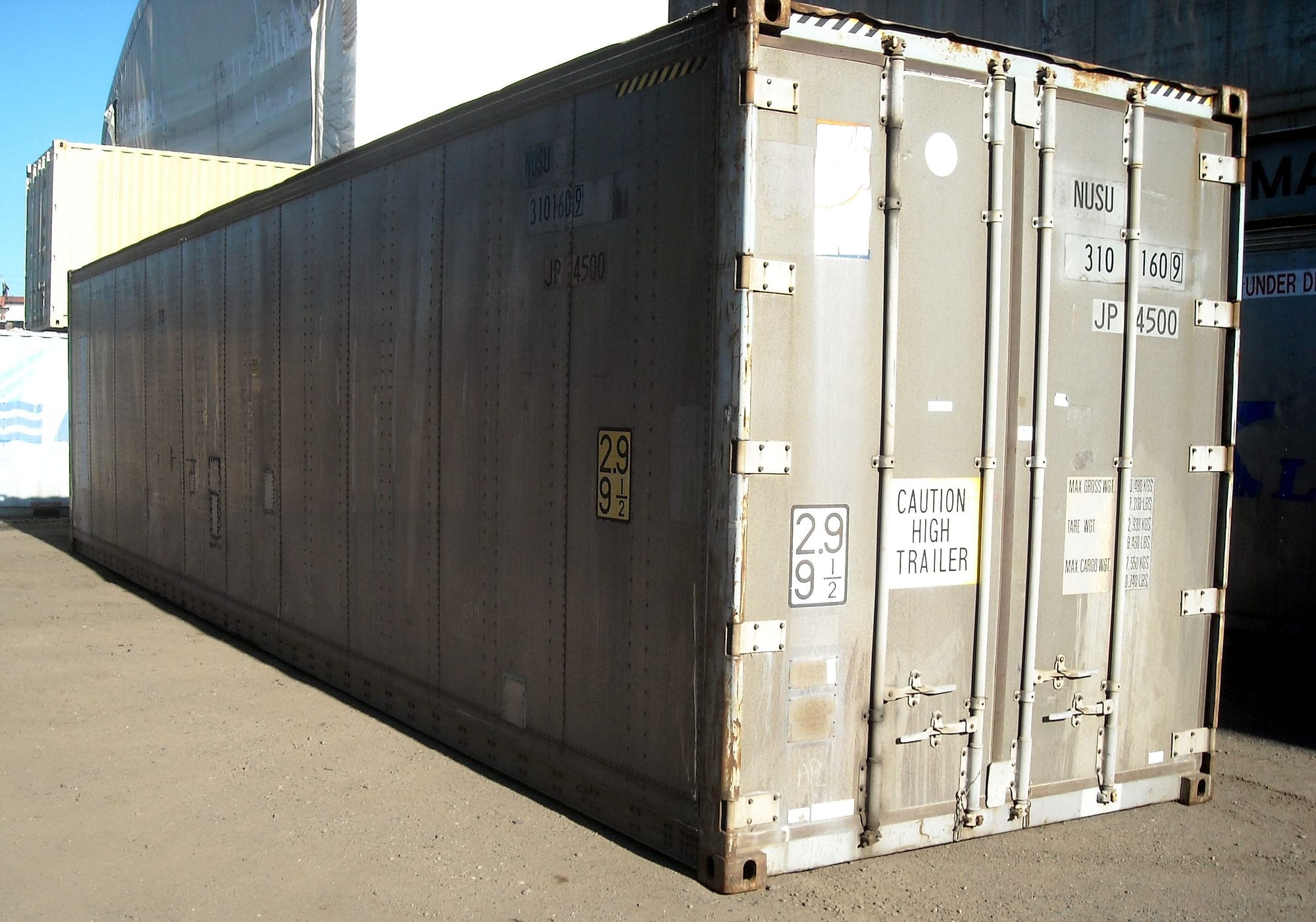 TRS' aluminum highcube containers have plywood lining