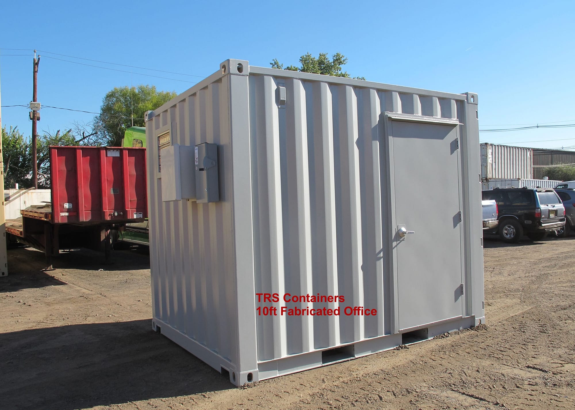 TRS Containers rents and sells modified container offices eqiupped with paneling, hvac, doors, vents, windows
