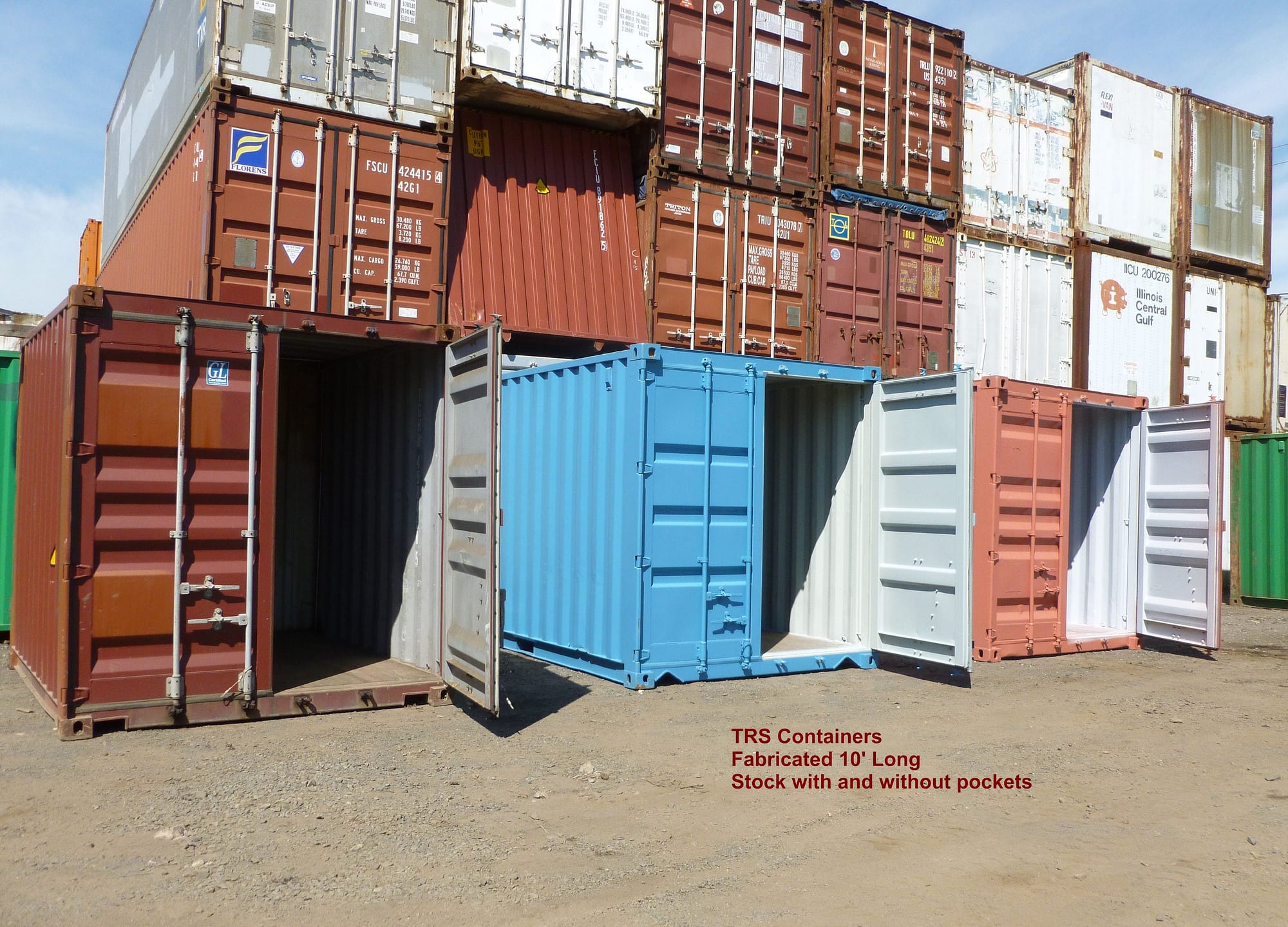 TRS Containers builds used 10ft long steel storage containers that right way.