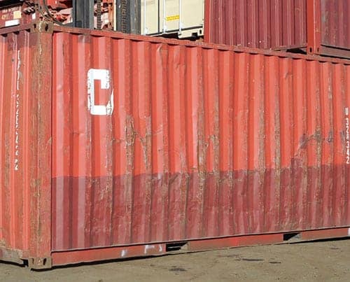 TRS Containers yard has used basic 20 foot long steel containers for sale
