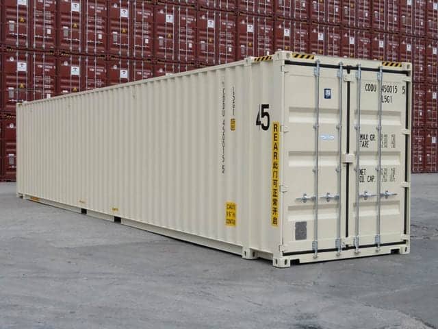 TRS sells new 45ft L X 9''6 H steel containers doubledoors at each 8ft end