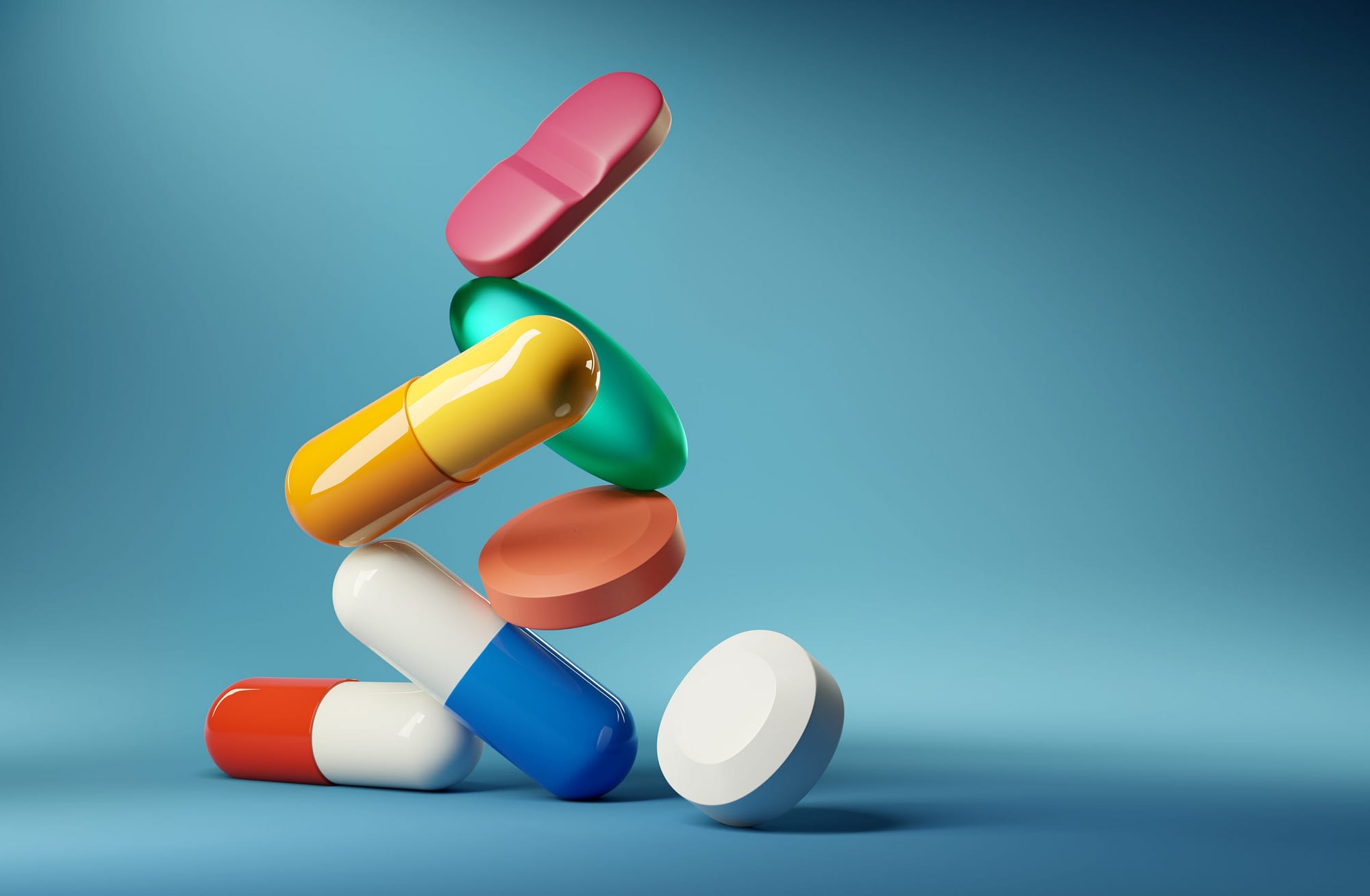 Medicine Pills And Capsules Balancing Act