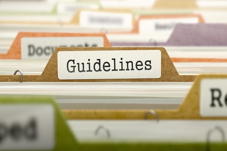 File Folder Labeled as Guidelines.