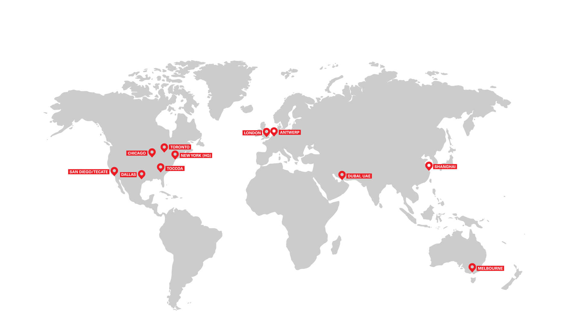 Map of ASI locations