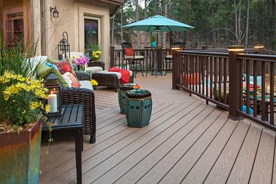 Deck With Rail Lights