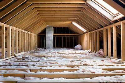 Large Attic With Fluffy Insulation