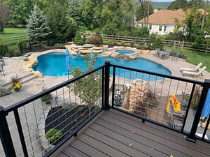 View of beautful pool from deck