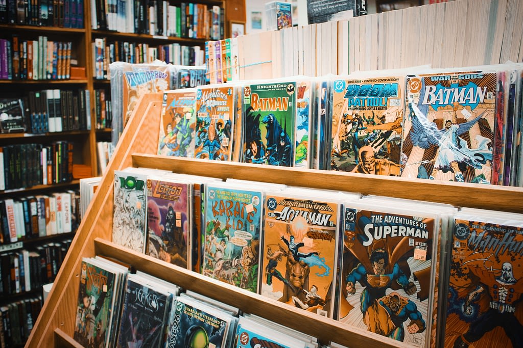 comic books on a shelf