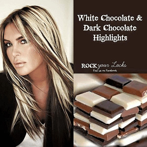 white and dark chocolate colored hair
