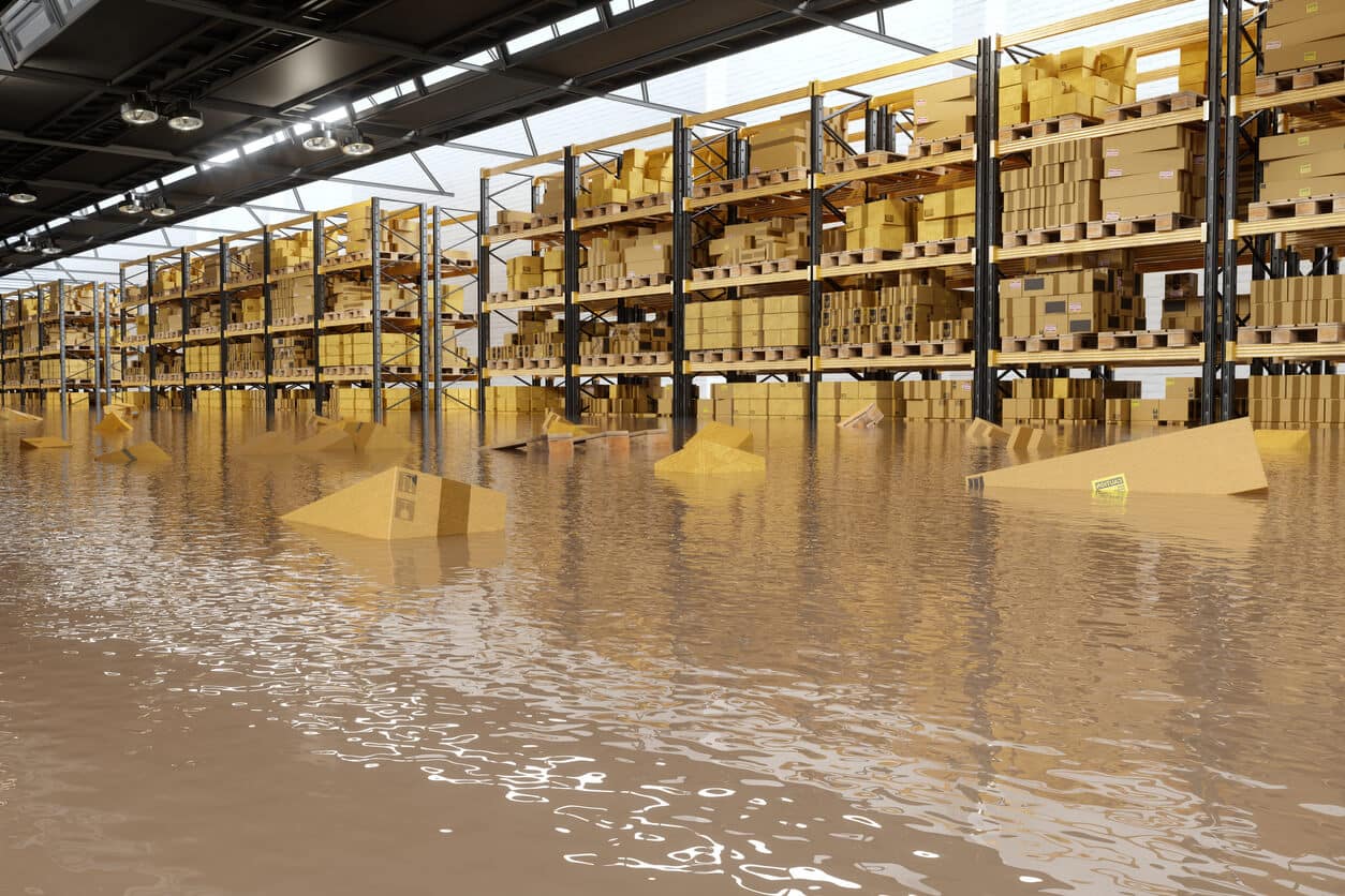 flooded warehouse