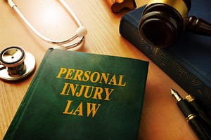 medical supplies near personal injury law book