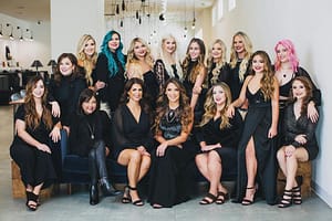 Salon staff posed for group photo