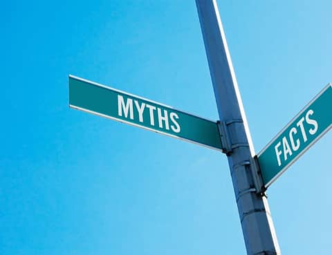 Myths And Facts Street Sign