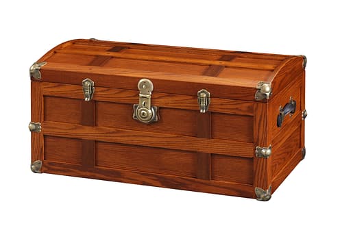 Steamer Trunk Series chest with traditional lock and interior storage