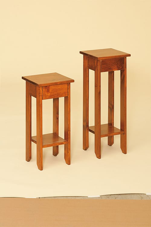 Two pine side tables